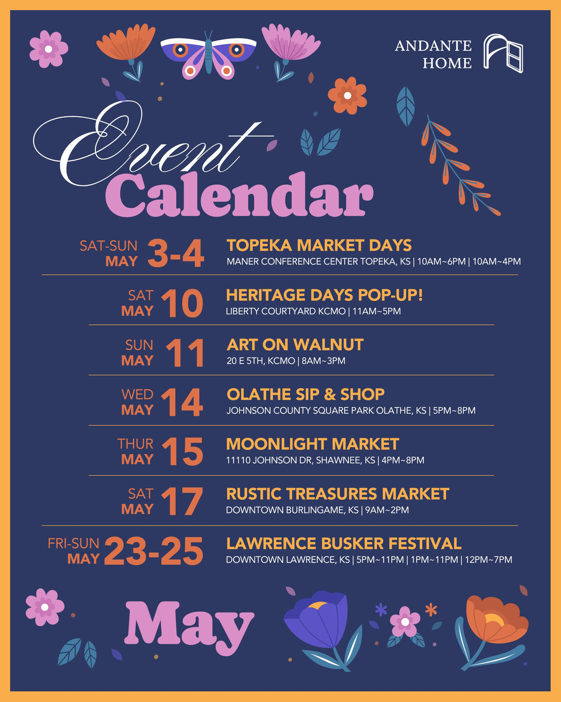 May Market Calendar