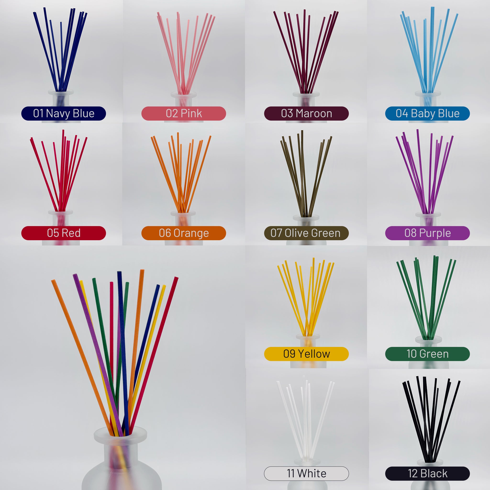 Color-Themed Diffuser Reeds Pack